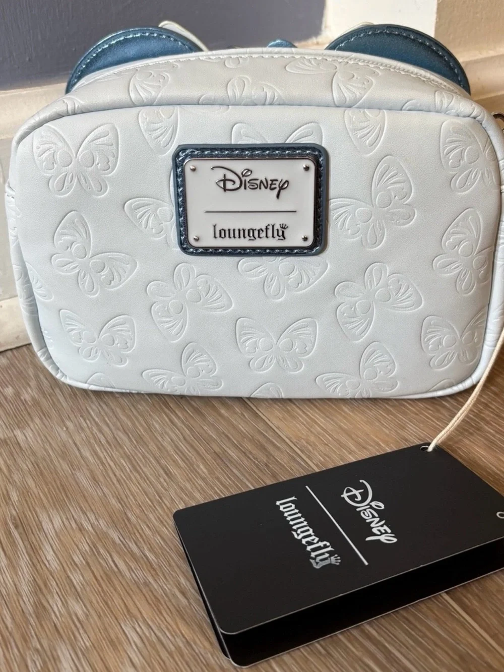 Loungefly x Disney Minnie Mouse Blue Butterfly Cosmetic Bag Pouch new with tags